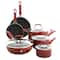Kenmore® Elite Andover 10-Piece Red Gradient Nonstick Aluminum Cookware Set